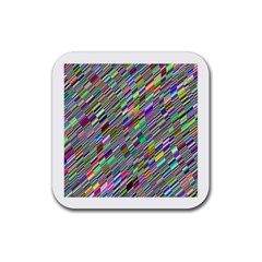 Waves Background Wallpaper Stripes Rubber Coaster (square) 