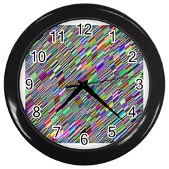 Waves Background Wallpaper Stripes Wall Clock (black) by Sudhe