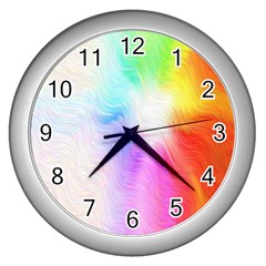 Psychedelic Background Wallpaper Wall Clock (silver)