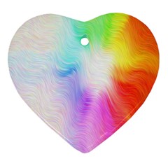 Psychedelic Background Wallpaper Heart Ornament (two Sides)