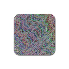 Psychedelic Background Rubber Square Coaster (4 Pack) 