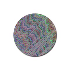 Psychedelic Background Rubber Round Coaster (4 Pack) 