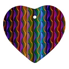 Background Wallpaper Psychedelic Heart Ornament (two Sides)