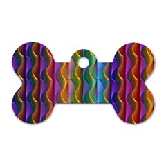 Background Wallpaper Psychedelic Dog Tag Bone (two Sides)