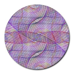 Purple Background Abstract Pattern Round Mousepads