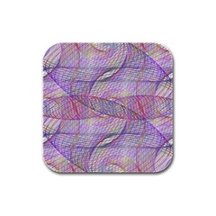 Purple Background Abstract Pattern Rubber Square Coaster (4 Pack) 