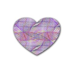 Purple Background Abstract Pattern Rubber Coaster (heart)  by Sudhe