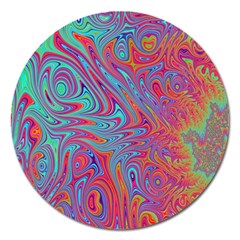 Fractal Bright Fantasy Design Magnet 5  (round) by Sudhe