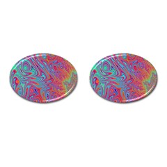 Fractal Bright Fantasy Design Cufflinks (oval)