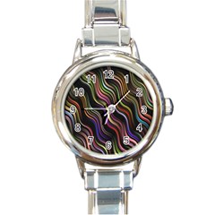 Psychedelic Background Wallpaper Round Italian Charm Watch