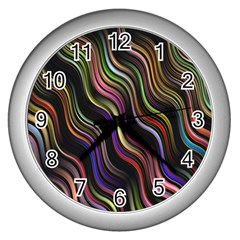 Psychedelic Background Wallpaper Wall Clock (silver)