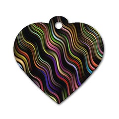 Psychedelic Background Wallpaper Dog Tag Heart (two Sides)