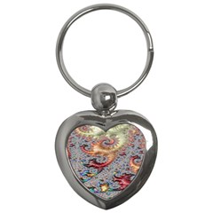 Fractal Artwork Design Pattern Key Chains (heart) 