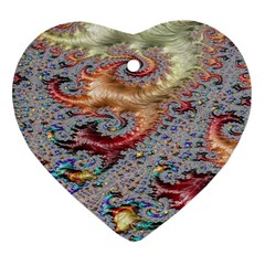 Fractal Artwork Design Pattern Heart Ornament (two Sides)