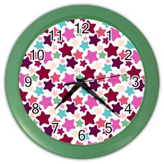 Stars Pattern Color Wall Clock