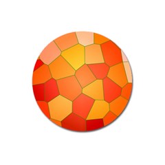 Background Pattern Of Orange Mosaic Magnet 3  (round) by Sudhe