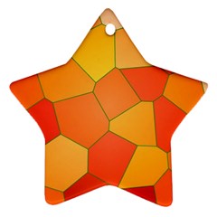 Background Pattern Of Orange Mosaic Star Ornament (two Sides) by Sudhe