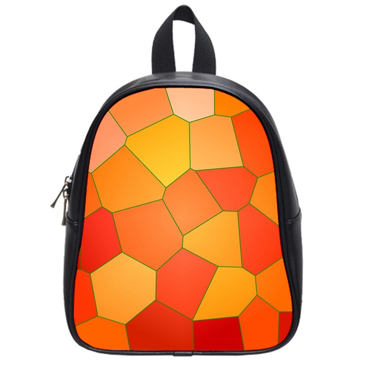 Background Pattern Of Orange Mosaic School Bag (Small)