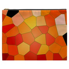 Background Pattern Of Orange Mosaic Cosmetic Bag (xxxl) by Sudhe