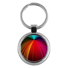 Background Color Colorful Rings Key Chains (round) 