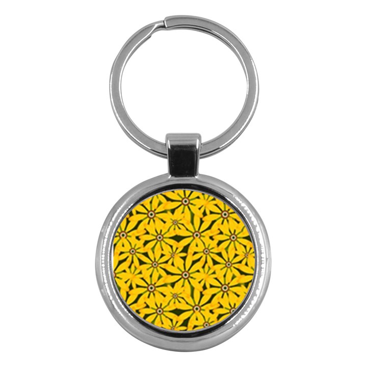Texture Flowers Nature Background Key Chains (Round) 
