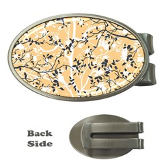 Floral Pattern Background Money Clips (oval) 