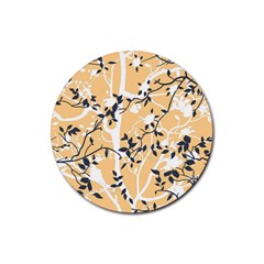 Floral Pattern Background Rubber Coaster (round) 