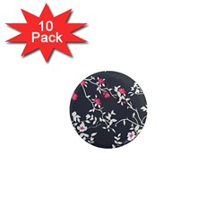 Black And White Floral Pattern Background 1  Mini Magnet (10 Pack) 