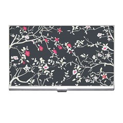 Black And White Floral Pattern Background Business Card Holder