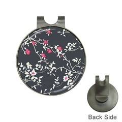 Black And White Floral Pattern Background Hat Clips With Golf Markers