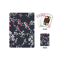 Black And White Floral Pattern Background Playing Cards (mini)