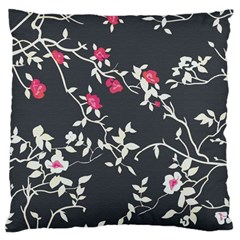 Black And White Floral Pattern Background Large Cushion Case (one Side)