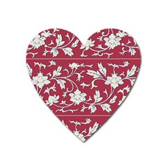 Floral Pattern Background Heart Magnet