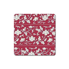 Floral Pattern Background Square Magnet