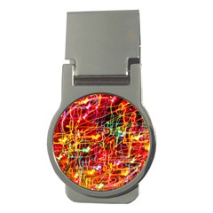 Random Colored Light Swirls Money Clips (round) 