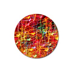 Random Colored Light Swirls Magnet 3  (round) by Sudhe