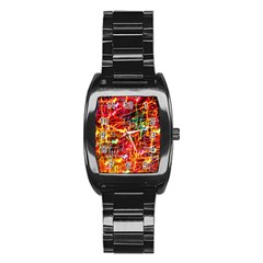 Random Colored Light Swirls Stainless Steel Barrel Watch by Sudhe