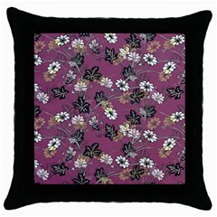 Beautiful Floral Pattern Background Throw Pillow Case (black)