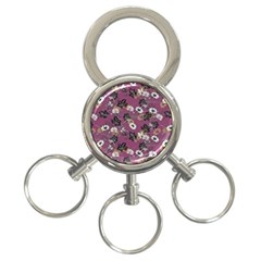 Beautiful Floral Pattern Background 3-ring Key Chains