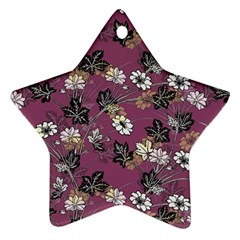 Beautiful Floral Pattern Background Star Ornament (two Sides)