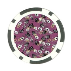 Beautiful Floral Pattern Background Poker Chip Card Guard