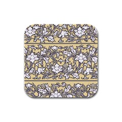 Floral Pattern Background Rubber Square Coaster (4 Pack) 