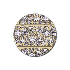 Floral Pattern Background Rubber Coaster (round) 