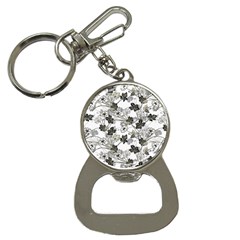 Black And White Floral Pattern Background Bottle Opener Key Chains