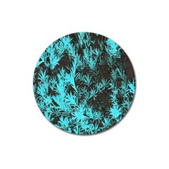 Blue Etched Background Magnet 3  (round)