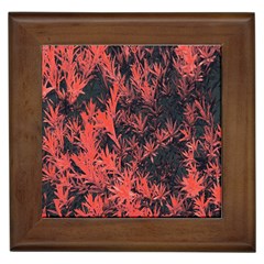 Orange Etched Background Framed Tiles