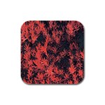 Orange Etched Background Rubber Square Coaster (4 pack)  Front