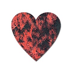 Orange Etched Background Heart Magnet