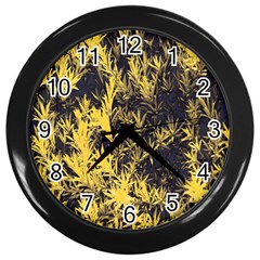 Artistic Yellow Background Wall Clock (black)