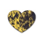 Artistic Yellow Background Rubber Coaster (Heart)  Front